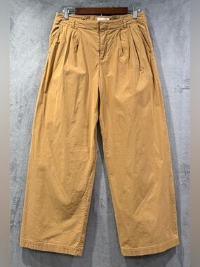 Anthropologie Khaki Low Rise Wide Leg Trousers Women’s Size 4 Lagenlook Boho
